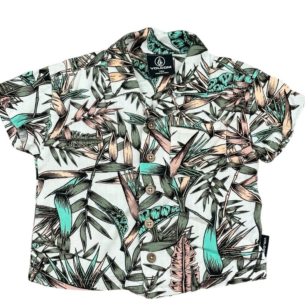 Volcom Boys' Mint Tropical Button-Up Shirt